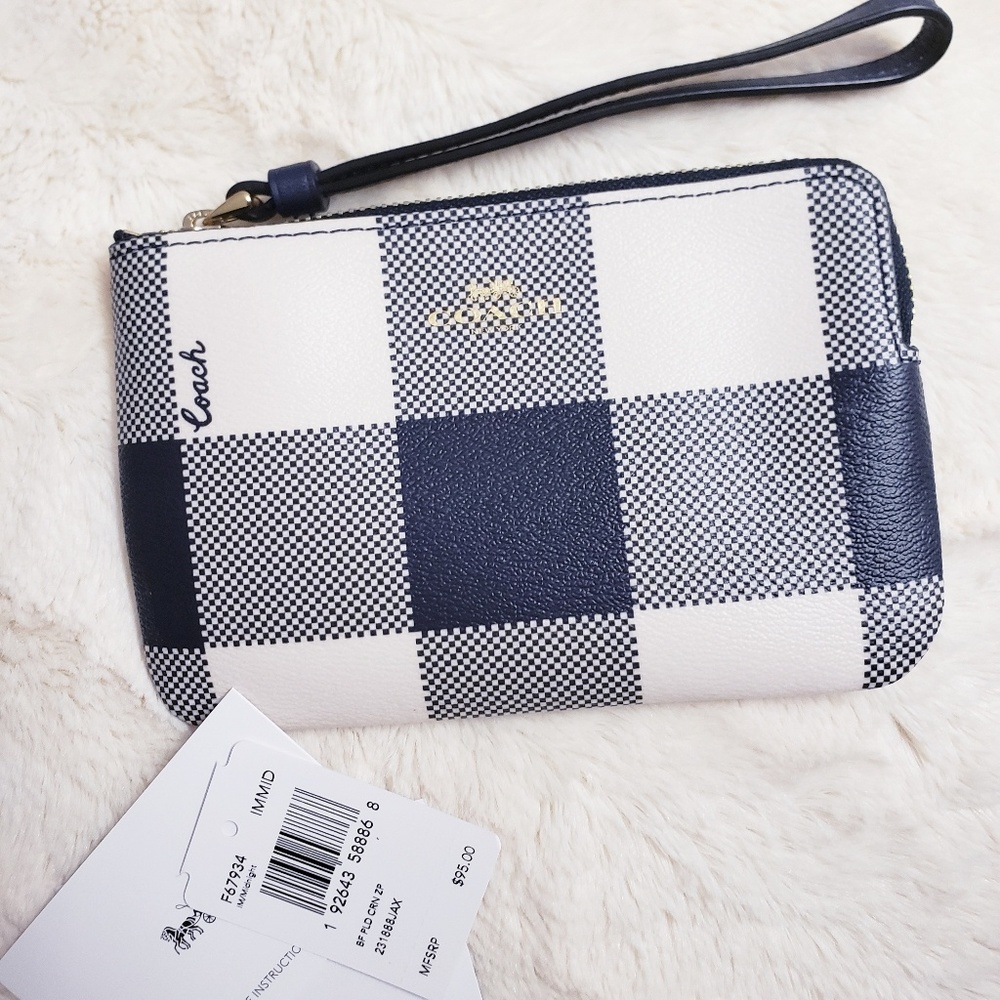 Coach plaid wristlet